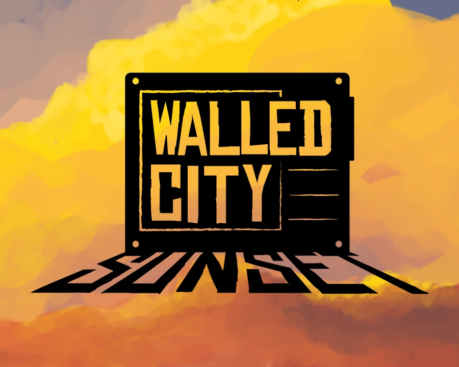 Walled City Sunset cover: the game title silhouetted against a golden sunset